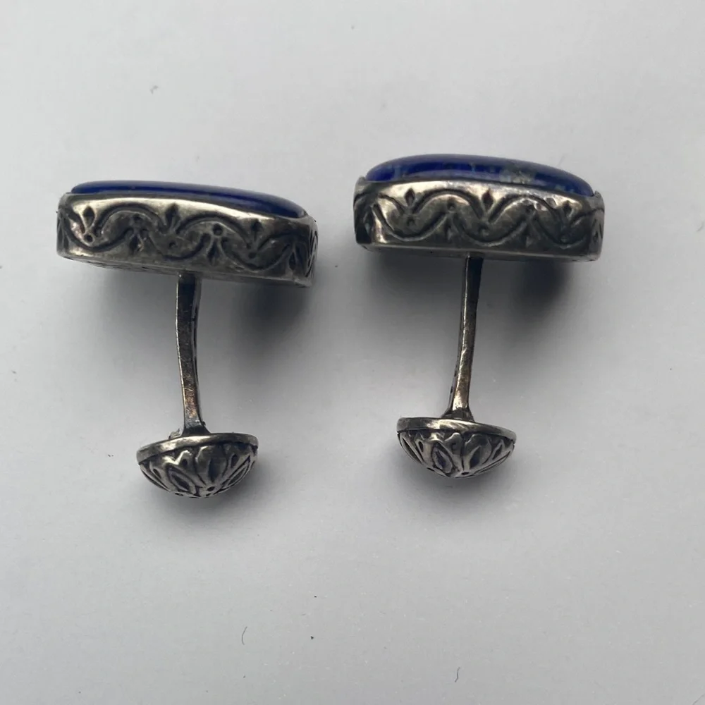 Sterling silver lapis lazuli cufflinks